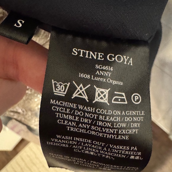 Stine Goya Anny Floral Jacquard Metallic Dress in Jasmine Pink | Size S - Picture 7 of 7